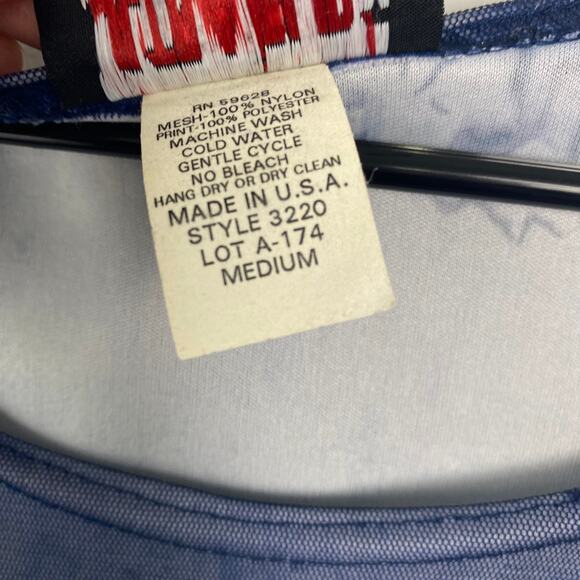 Ultra Flirt Y2K Vintage Empire Waist Mesh Floral Dress Lettuce Hem Navy Medium - Picture 5 of 8